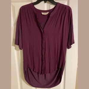 Anthropologie Plum Colored Hi-low Top